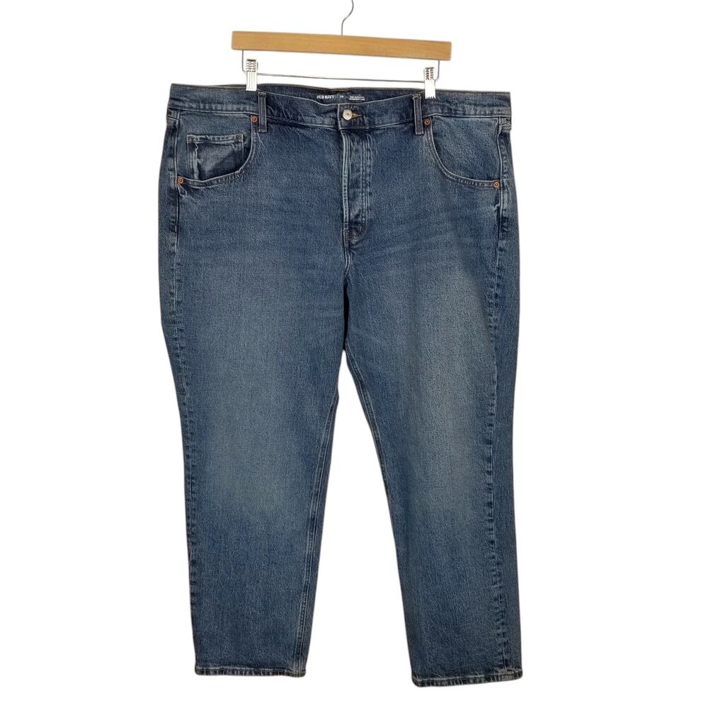 Old Navy Women's Button Fly Mid Rise The Slouchy Straight Leg Jean Size 20